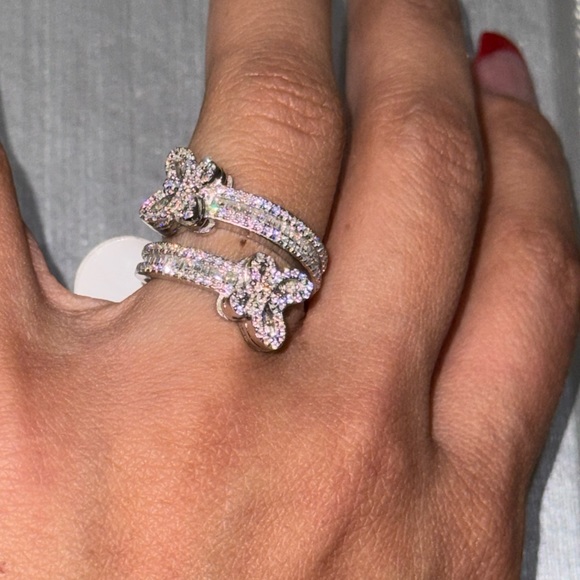 Vvs diamond butterfly Moissanite ring, 100% passes diamond testers Gift for her - Picture 8 of 8